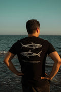 Shark Anatomy T-Shirt | Tiger Shark & Great White | Organic Cotton | Black and White
